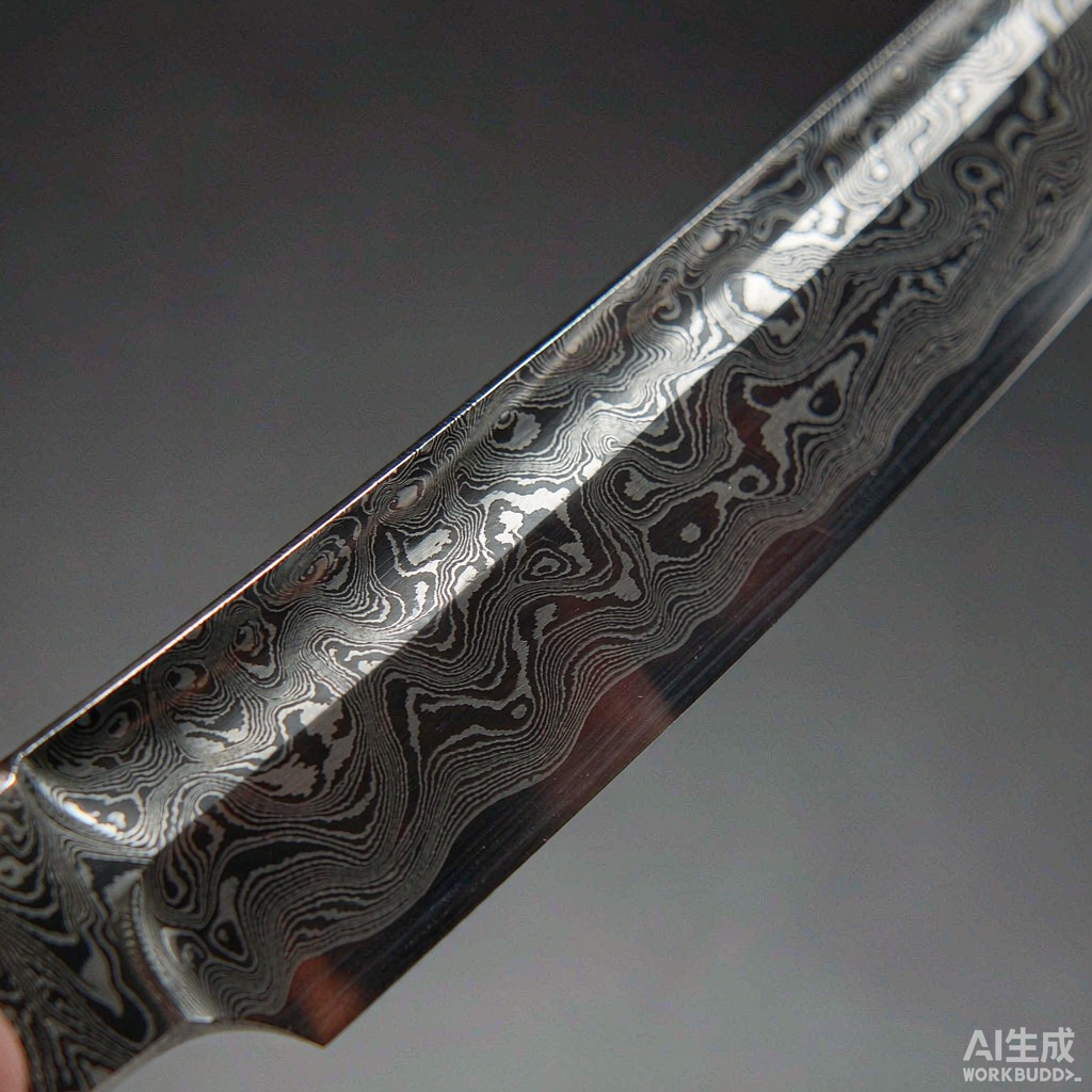 Damascus steel pattern detail